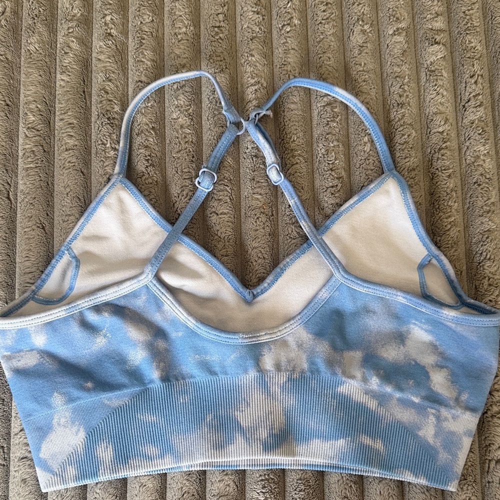 Darc Sport Big LA Blue Marble Everson Seamless Sports Bra - Picture 2 of 4